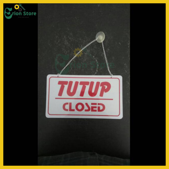 

Rambu plat akrilik tulisan buka tutup / rambu open close / gantungan - Besar