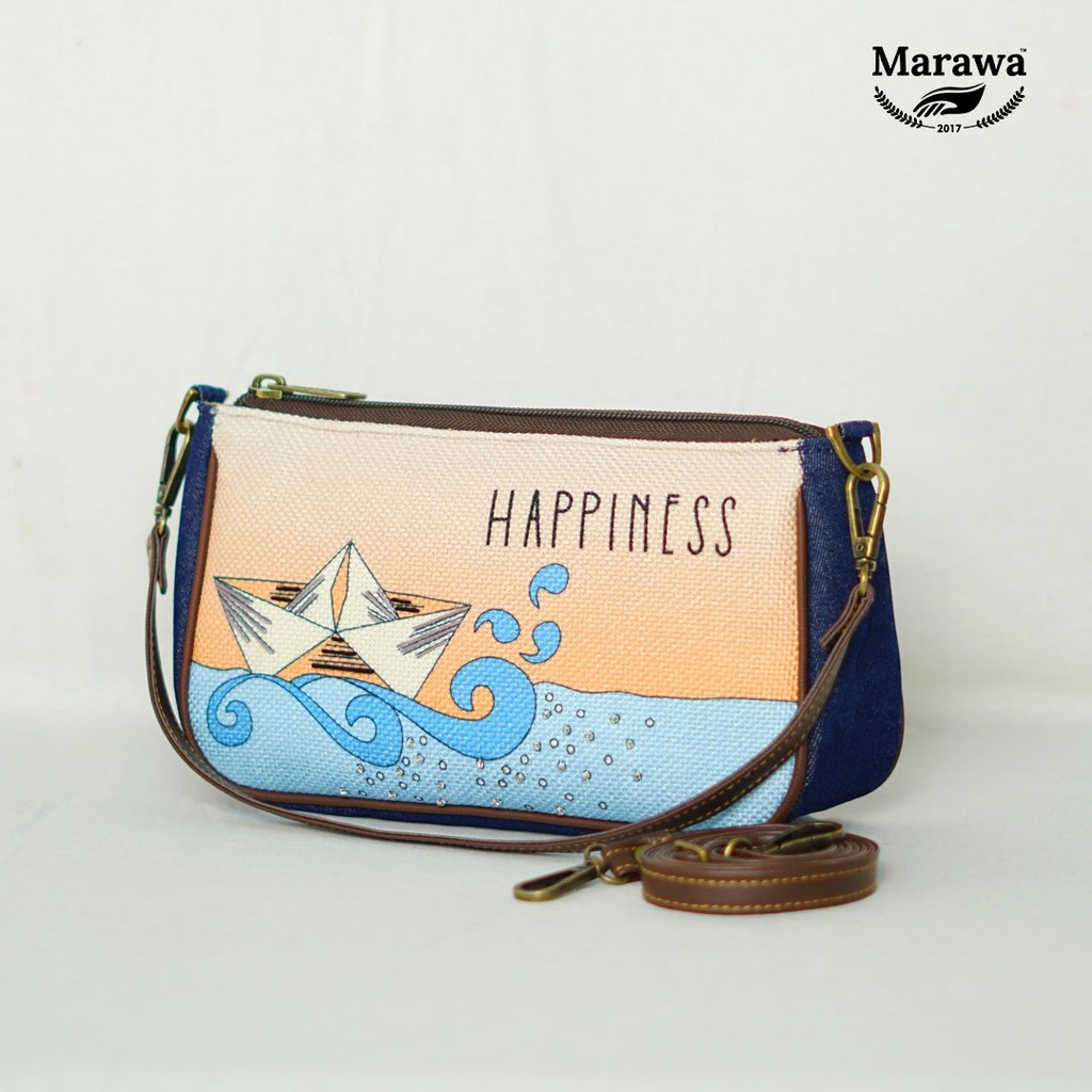 MARAWA Tenzo - Solvit Shoulder Bag Tas Etnik Mini Wanita Handmade Denim