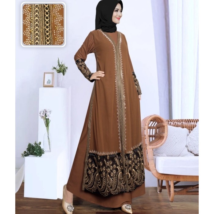 ✨LARIS✨ -Baju Gamis Abaya Turki Mewah - Merah Maroon, M