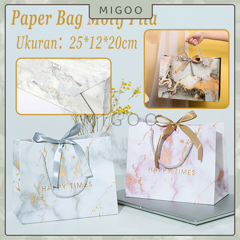 

Paperbag Motif Marble / Marmer Paper Bag / Goodie Bag Marble