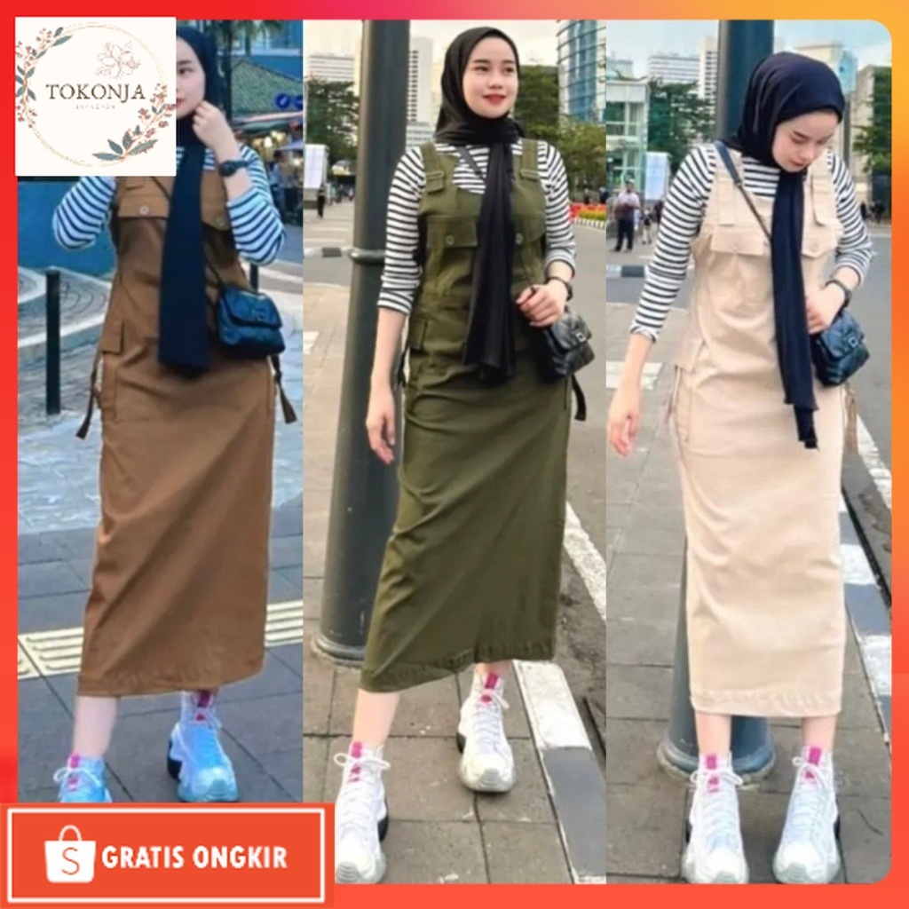 Baju Korea / OVERALL CARGO//BAJU KODOK WANITA////JUMPSUIT CARGO WANITA TERBARU//OVERALL JUMBO XXL