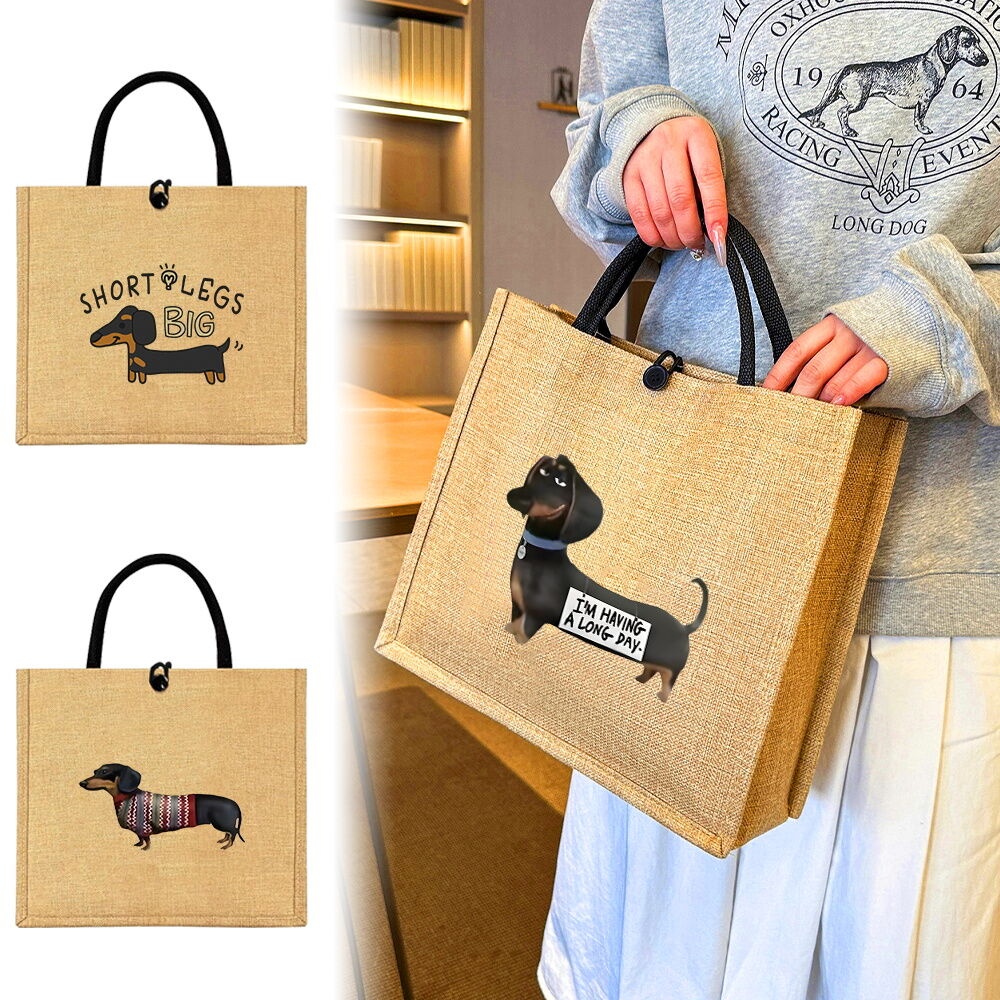 Totebag Wanita Jute Patchwork Bag Aesthetically pleasing Large capacity Waterproof Jute Handbags for