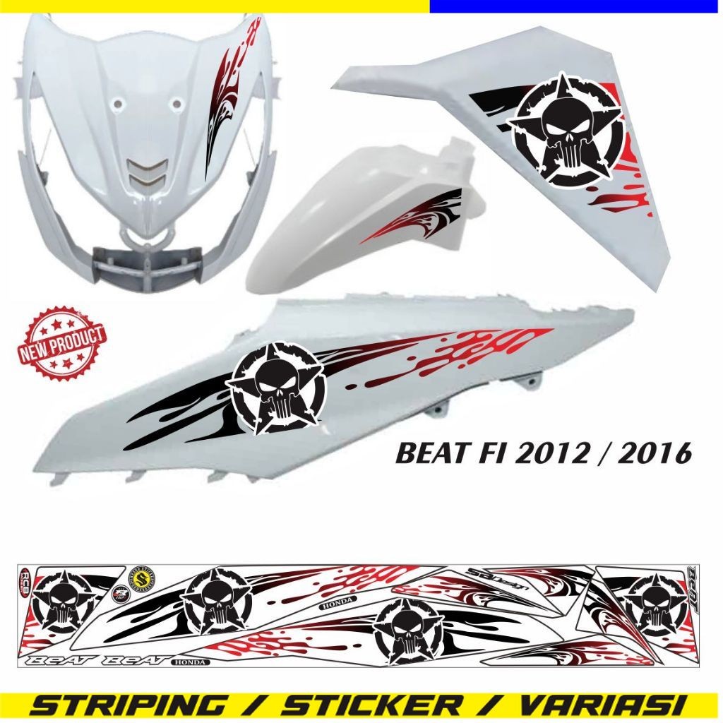 POLET STIKER STRIPING HONDA BEAT FI STIKER VARIASI STRIPING BEAT FI 2014 MOTOIF SIMPLE RACING