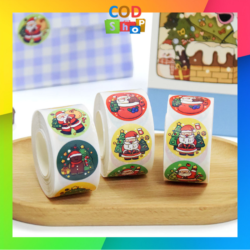 

Cod - 6464 Stiker Label Hampers Natal / 1 Roll 500 PCS Stiker Kado