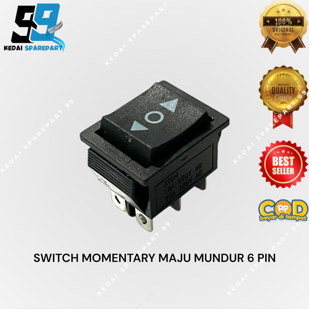 SWITCH MOMENTARY SAKLAR MAJU MUNDUR 6PIN