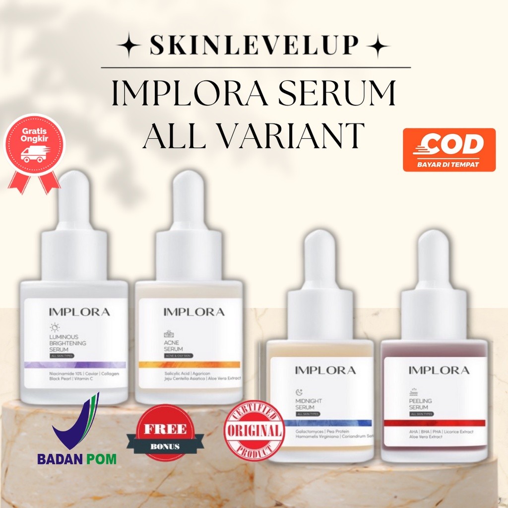 Serum Implora Serum Wajah Acne Luminous Brightening Peeling Solution 20ml Serum Implora Ori BPOM COD