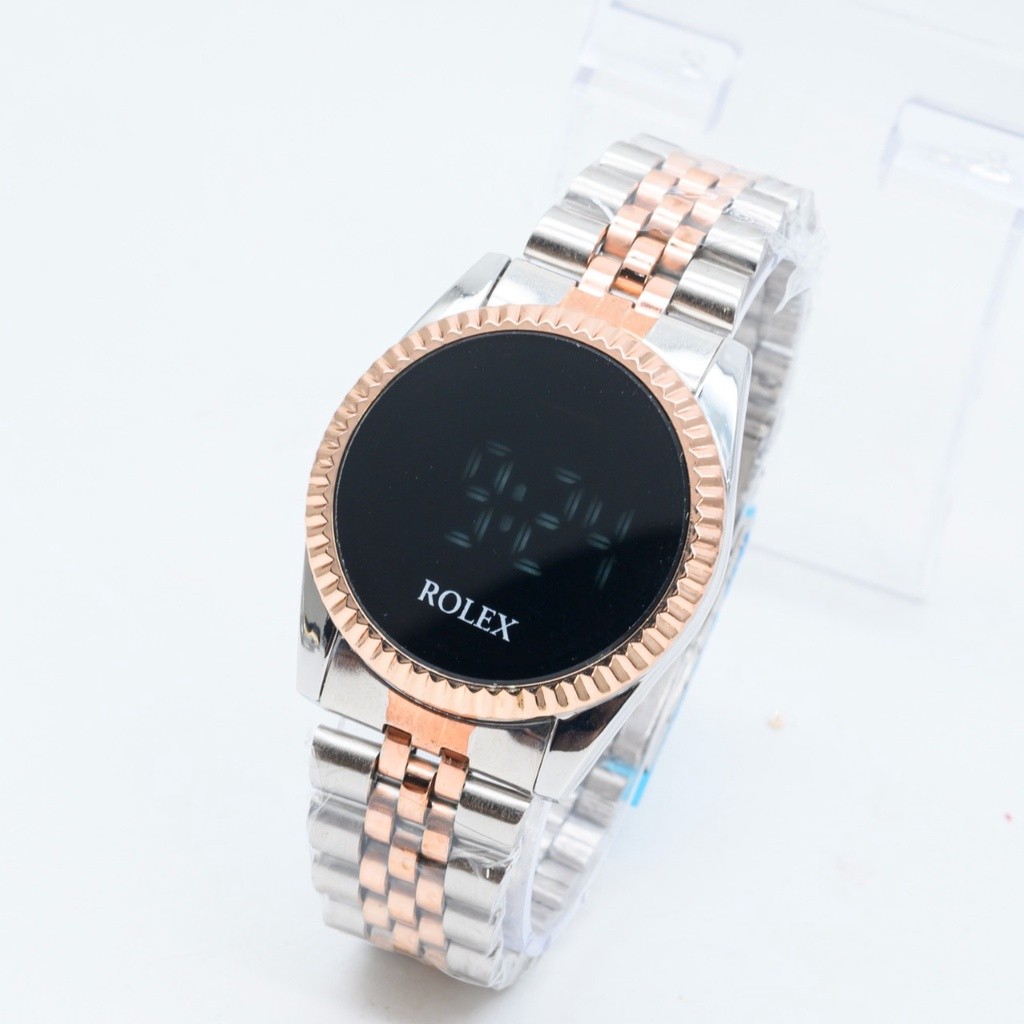 Jam Tangan Wanita Rolex Led Touch Watch Fashion  Free Box Dan Baterai