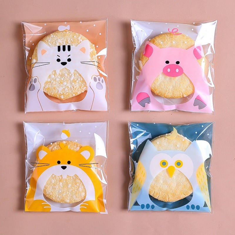 

( TOKITOKI ) (100 PCS) Plastik Cookies Karakter Snack | Plastik Cookies Panda | Plastik Opp Kemasan Perekat| Cookies Bag Permen Donat