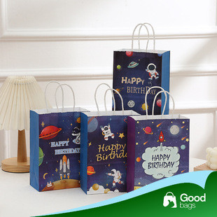 

Paper Bag Kraft / Paper Bag Birthday / Paper Bag Kertas Hadiah Souvenir Ulang Tahun / Tas Goodie Bag Happy Birthday I AK02G3