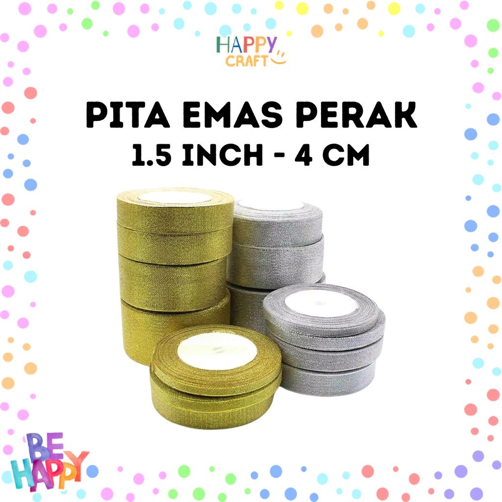 

Pita Emas Perak 1,5 Inch (4 Cm) // Pita Glitter