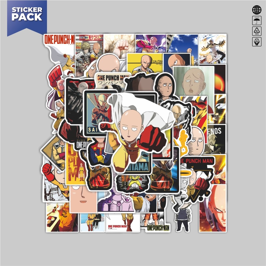 

[100PCS]Stiker Pack Stiker One Punch Man Aesthetic Vinyl Anti Air Dekorasi Sticker Laptop Buku Journal Koper Helm Casing HP Gitar Helm Skateboard