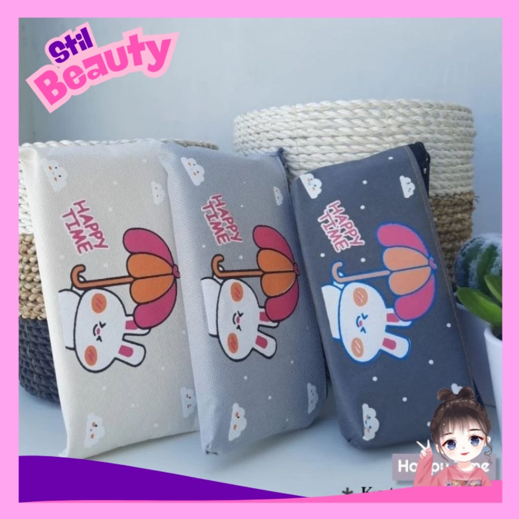 

Tempat Pensil Chara Bahan Kanvas/ Dossgrip Anak Sekolah/ Tempat Pensil Motif Happy Time - STIL Beauty