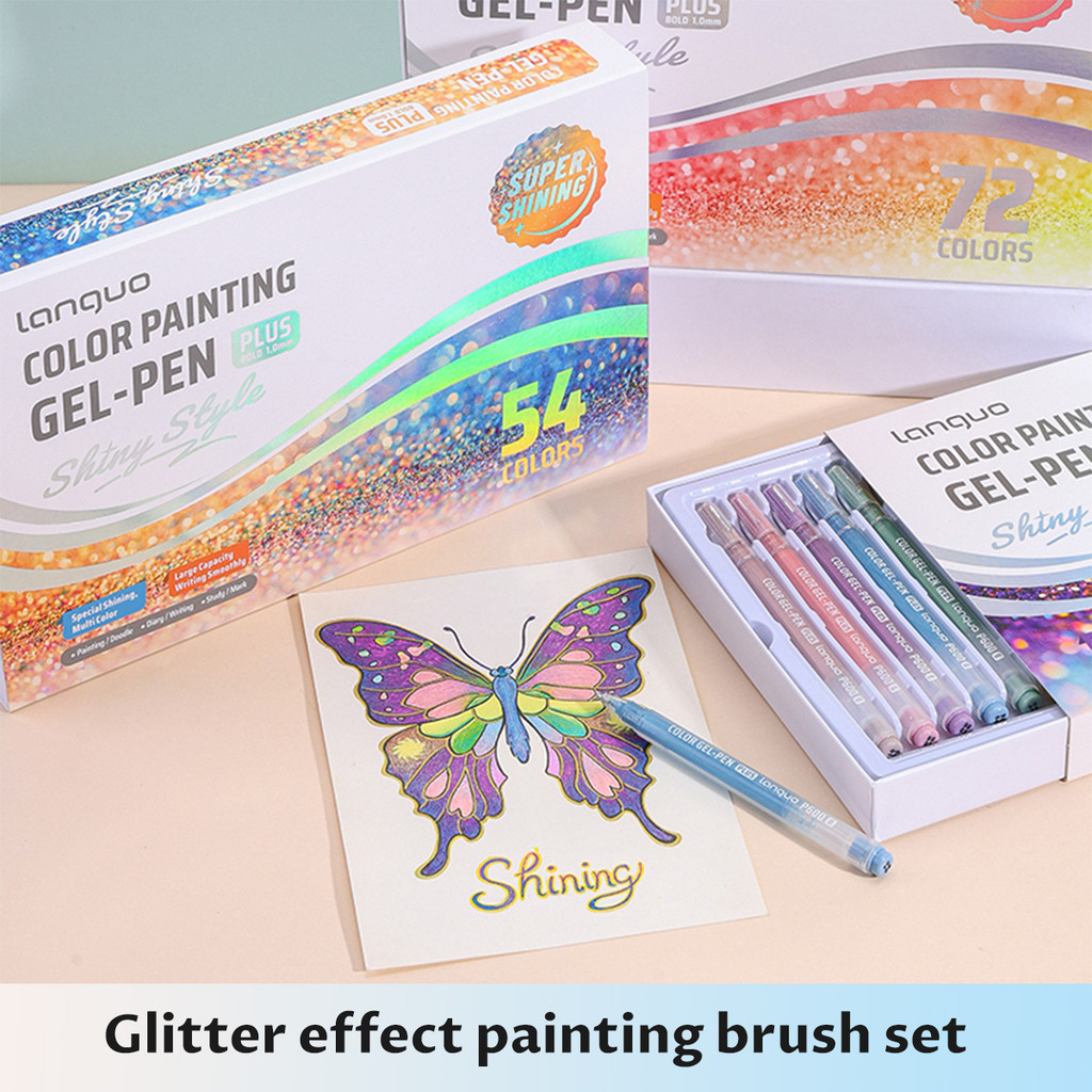 

24-72Colors Languo Gel Pens Set Shiny Painting Ballpoint Pen 1.0mm Drawing Student Writing Pen Office School Supplies Stationery