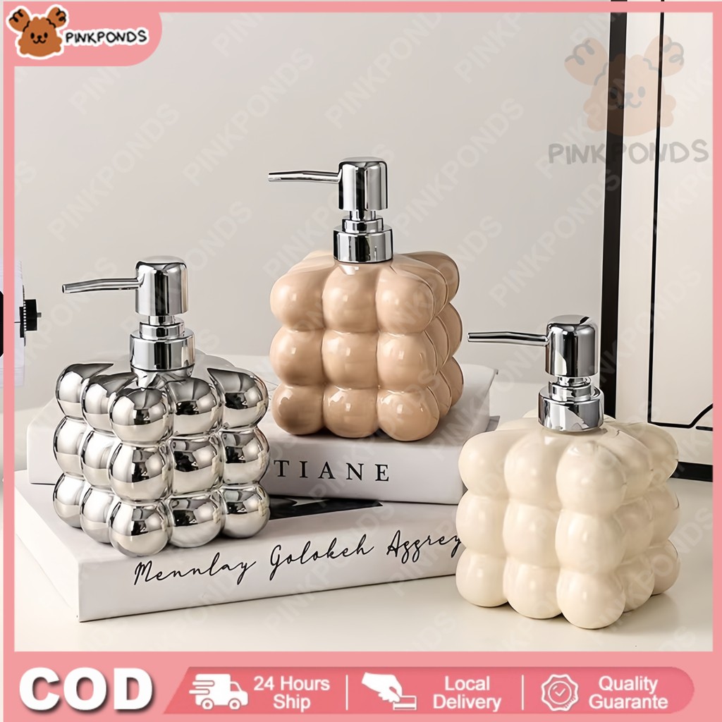 Botol Sabun Tangan Keramik 400ml Botol Dispenser Keramik, Botol Gel Mandi