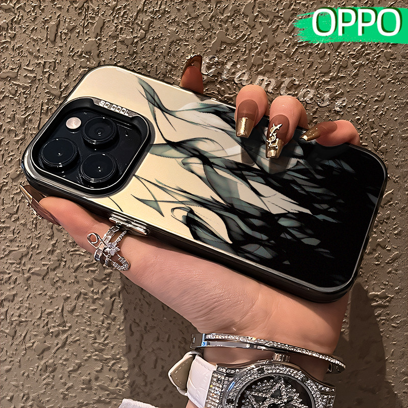 Keren Api Glossy Hologram PC Case OPPO A18 A57 A16 A15 A17 A60 A3x A3s A5s A54 A53 A12 A31 A58 A1K A