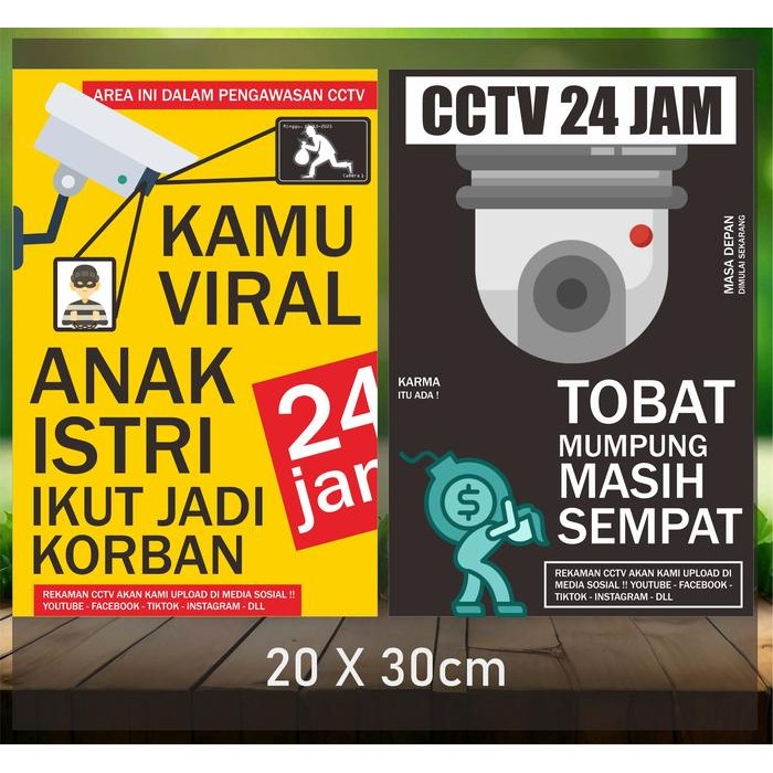 

Sticker CCTV 24 Jam Unik Menarik Besar 30x20cm