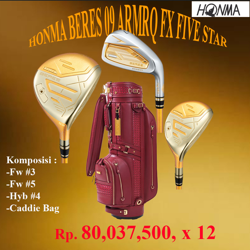 (DP) 80.037.500, Set Honma BERES 09 Bintang 5