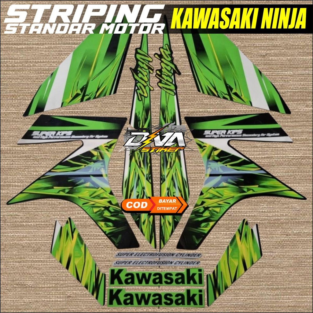 Stiker Striping Kawasaki Ninja R 2010 Ninja 150 M 2010 Hijau Lis Body Standar Berkualitas Original
