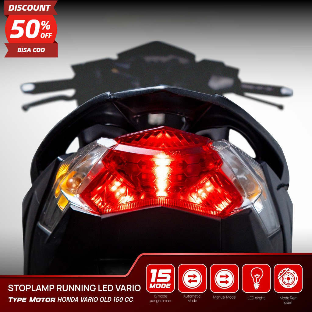 Promo Stoplamp Running Vario 125 Old Vario 150 Old KZR Stoplamp Running 15 Mode Lampu Rem Belakang V