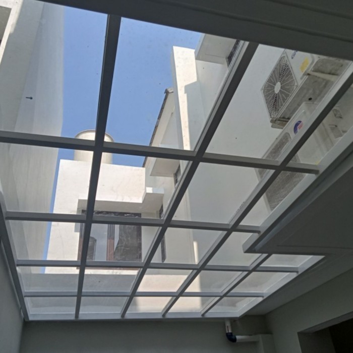 kanopi sleding atap solarflat warna putih