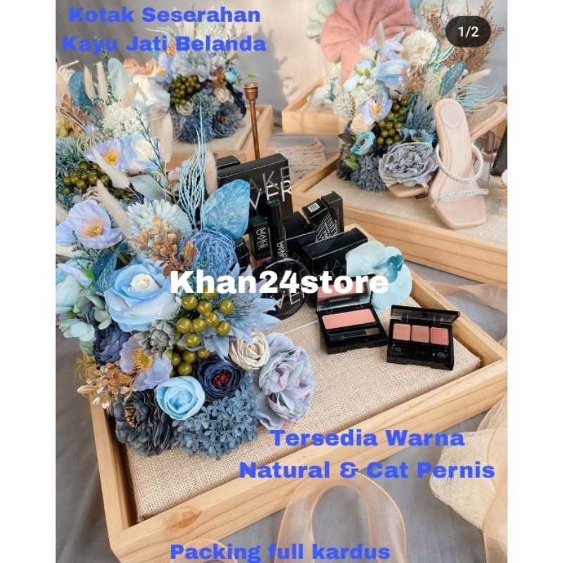 

(Promo) Kotak Seserahan Isi 4 Nikah Kayu Jati Belanda Kotak Hantaran Nikah Dengan Tutup Mika