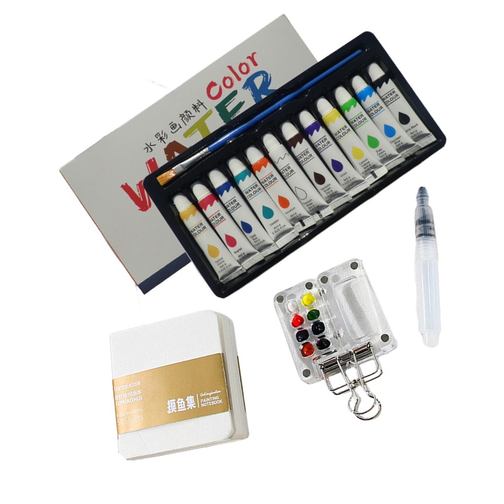 

Watercolor Paint Set Water Color Art Kit Portable Supplies Professional Palette For Beginners Lovers Professionals Outdoor