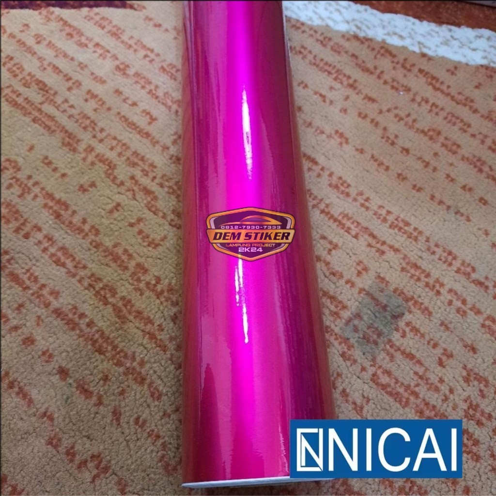 Skotlet Sticker NICAI Pink Metalik Candy Skotlet Biru Metalik Candi Glossy