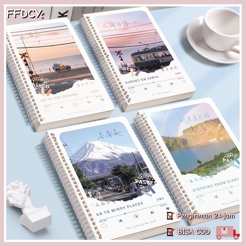 

A5 B5 Notebook Buku Binder/ Beautiful Landscape Cover Buku Notebook /Sekolah Pemandangan Buku Notebook Aesthetic/Korea Cantik Menebal Buku Notebook