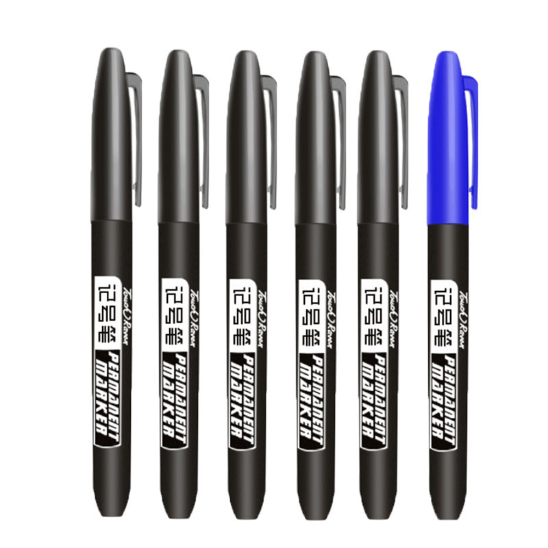 

6 PCS Permanent Marker Pen Manga Drawing Markers Black Blue Red Waterproof Ink Sketch Pens Stationery Art School Supplies