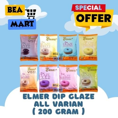 

Elmer Dip Glaze ALL VARIAN 200gr | Topping Saus Dessert / Selai Donut Donat Aneka Rasa 200 gram gr