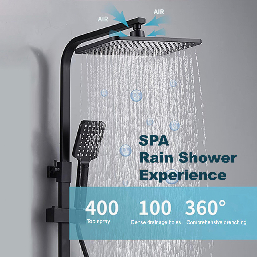 ALQ123 Shower Set SUS304 Kamar Mandi Rain Shower + Rak PremiumLUq