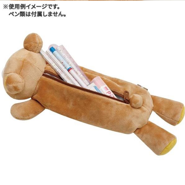 

Japanese cute san-x rilakkuma bear plush pencil bag kawaii large capacity student stationery storage bag cosmetic bag gift