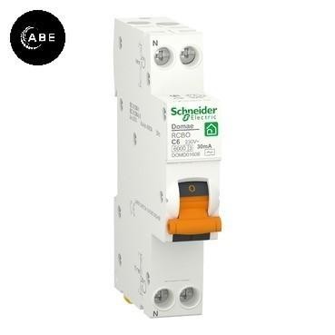 RCBO SCHNEIDER DOMAE NEW RCBO SLIM 1P+N 30MA 20A DOMD01620