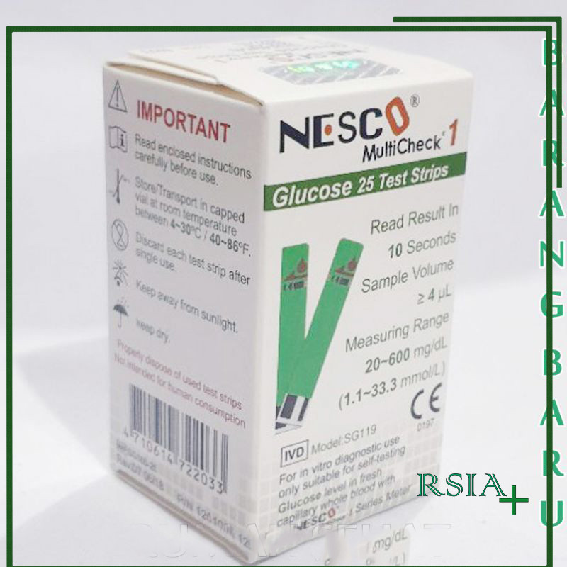 Strip Gula Darah Nesco Strip Gula Darah Nesco Stik Glukosa Nesco Stik Gula RSIA