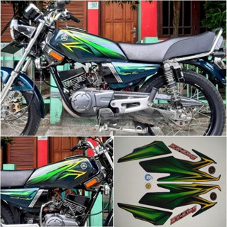 striping rx king 2005 hijau set emblem timbul, stiker body rx king 2005 hijau komplit emblem timbul