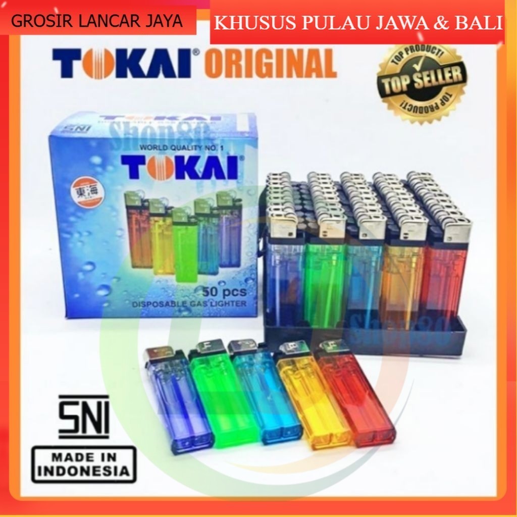 [RETAIL] KOREK API TOKAI ASLI 100% ORIGINAL 1 BOX ISI 50 | KOREK GAS RODA 1 DUS