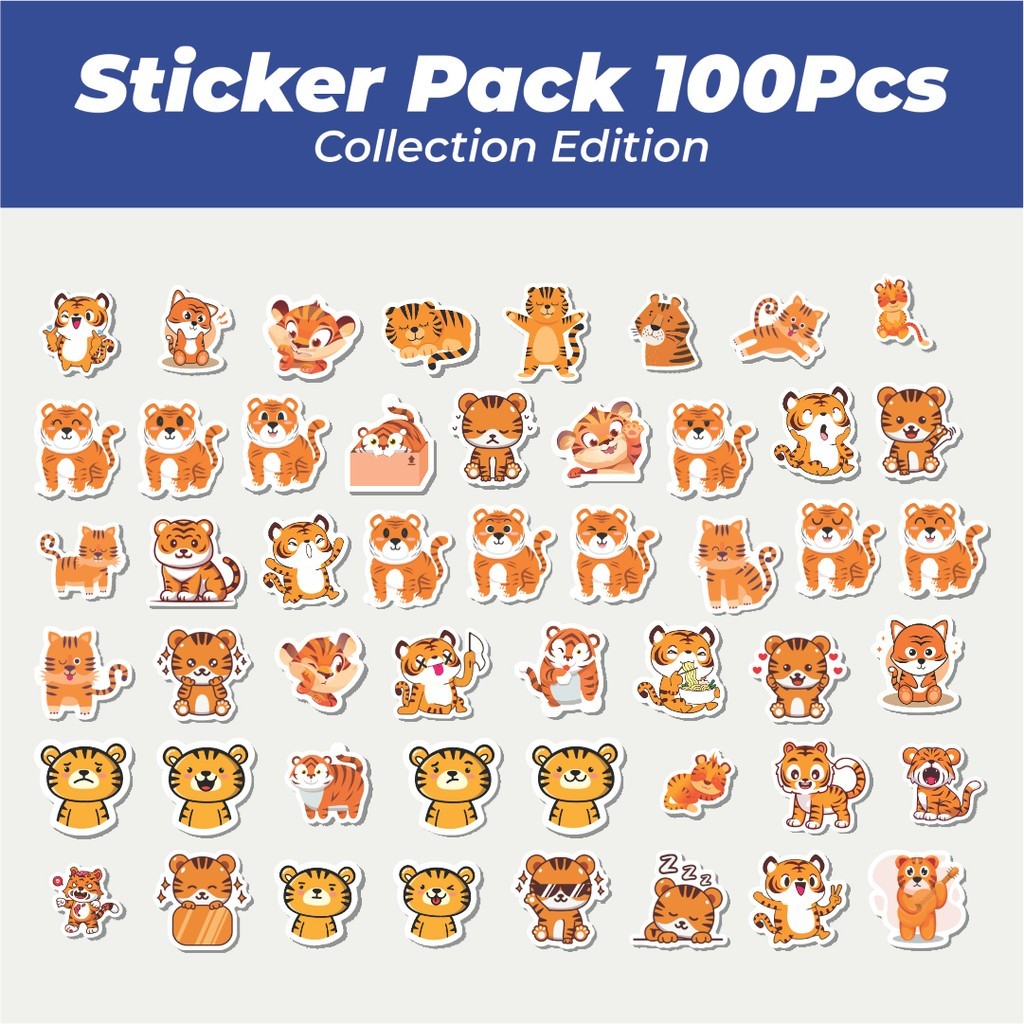 

Hot Sticker Hewan Harimau Lucu Anti Air Stikers Berperekat Waterproof Sticker Decal Buat Motor Helm Buku Journal Koper Casing HP Laptop Botol Minum