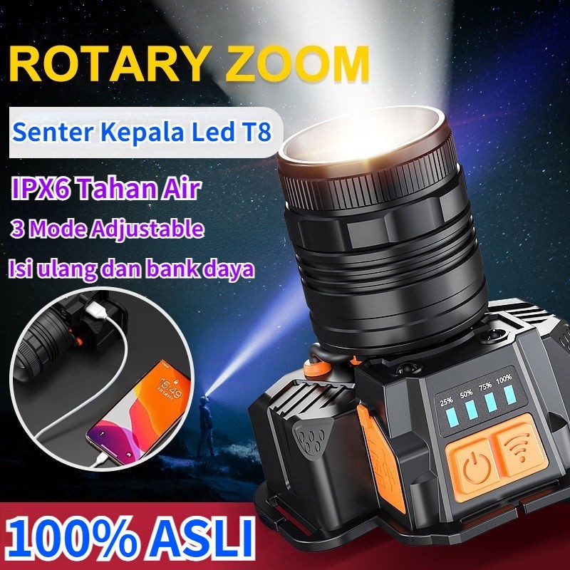 VO99 Lampu Depan Luar Yang Kuat, Lampu Depan Tahan Air Sensor Gerak/Senter Led Super Terang/led Sent