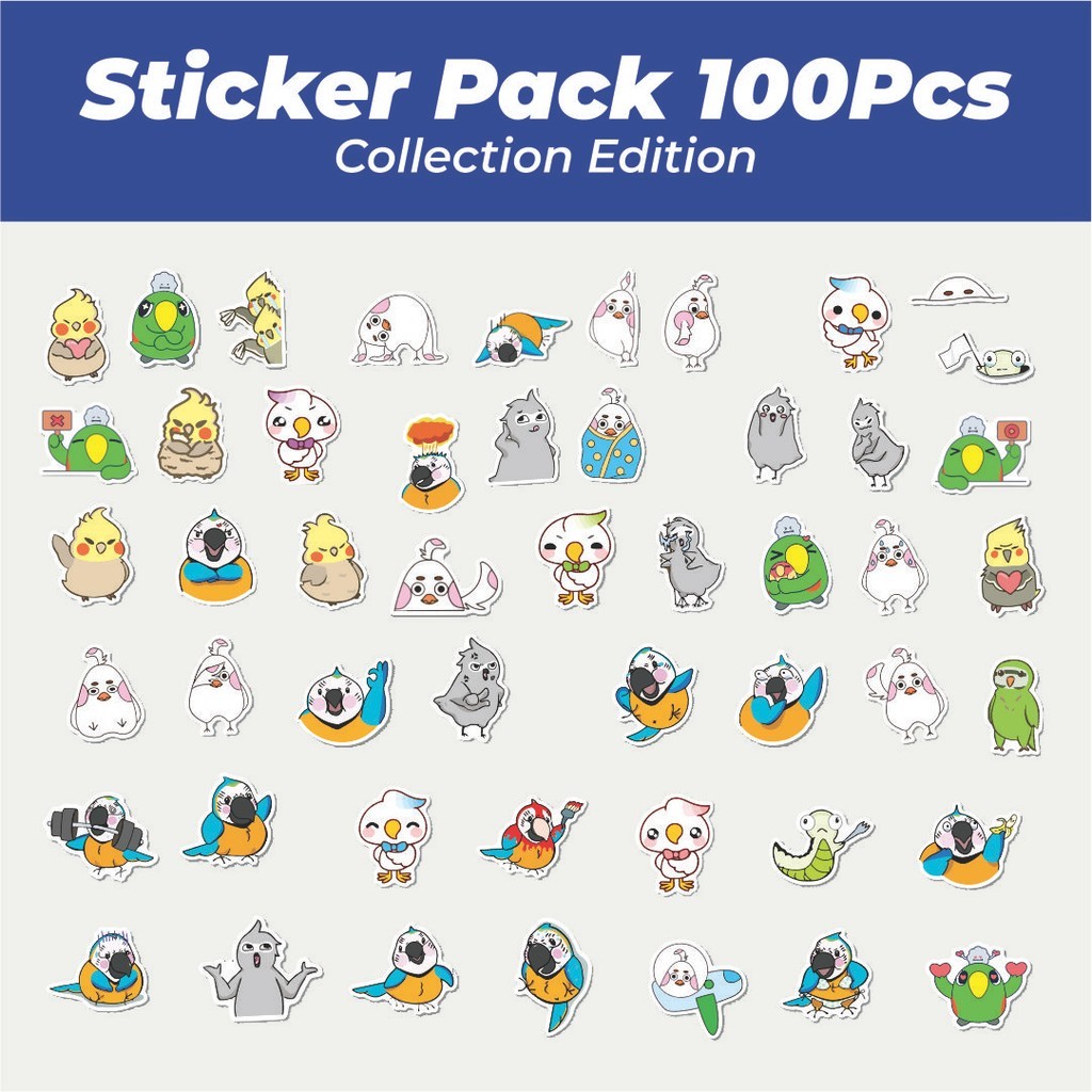 

Hot Stiker Hewan Burung Beo Lucu Anti Air Stikers Berperekat Waterproof Sticker Decal Buat Motor Helm Buku Journal Koper Casing HP Laptop Botol Minum