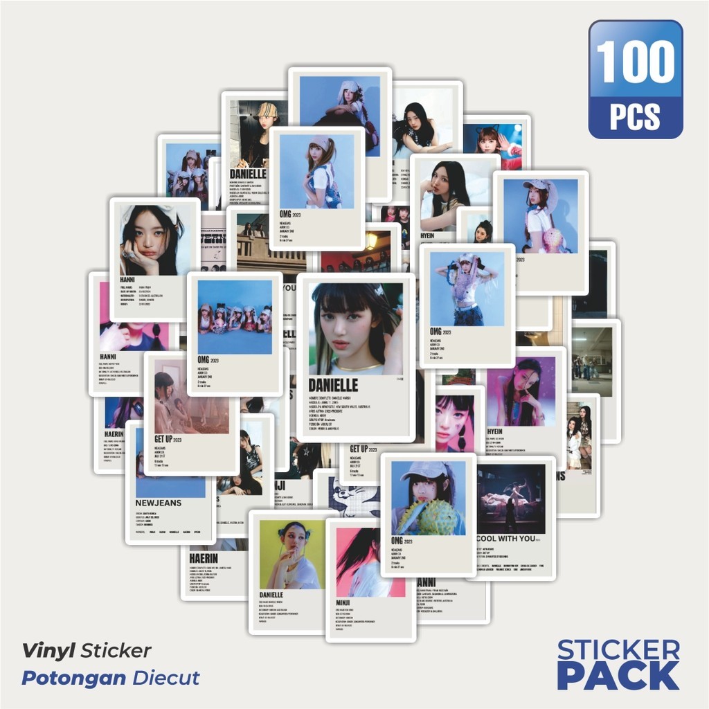 

MURAH 100 PCS Stiker Album New Jeans V4 Waterproof Aesthetic- Untuk Laptop, Motor, dan Helm - Paper Stationery Pack
