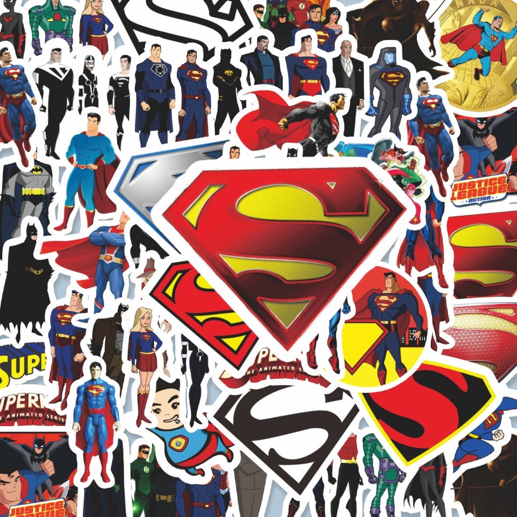 

100PCS Lucu Sticker Kartun Superman The Animated Series Sticker Stiker Aesthetic Stiker Anti Air Stikers Berperekat Waterproof sticker decal buat Motor Helm Buku Journal Koper Casing HP Laptop Botol Minum Hadiah anak