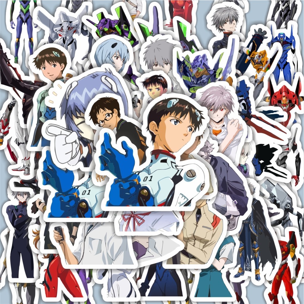 

100PCS Lucu Stiker Kartun Anime Evangelion Stiker Aesthetic Stiker Anti Air Stikers Berperekat Waterproof sticker decal buat Motor Helm Buku Journal Koper Casing HP Laptop Botol Minum Hadiah anak