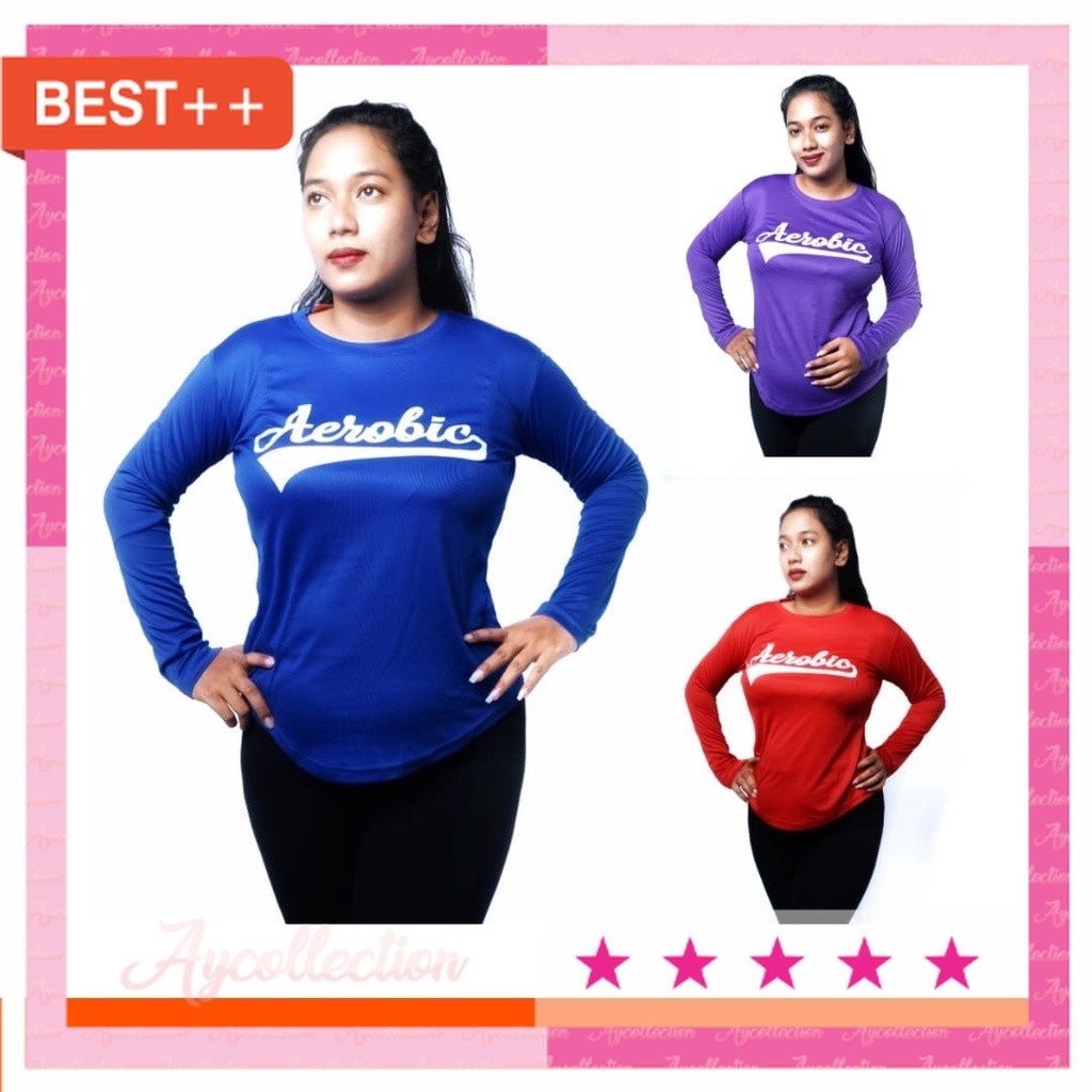 Baju Senam 17an agustusan murah kekinian jalan sehat / Baju olahraga wanita muslim aerobic senam fit