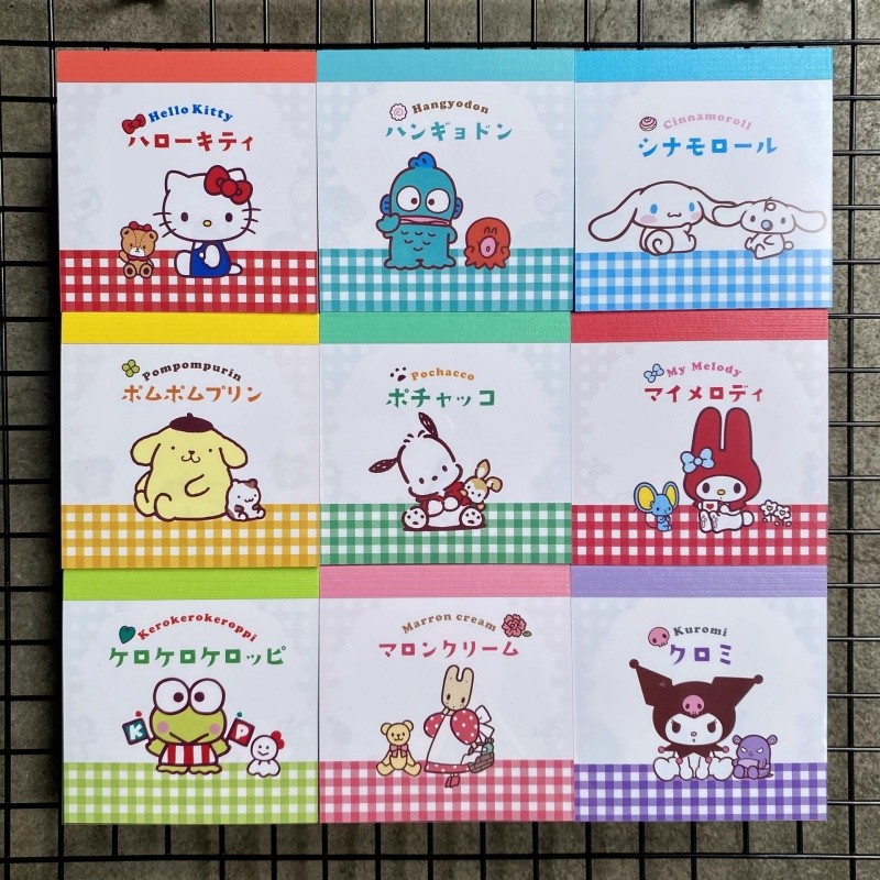 

Sanrio Kawaii Melody Kuromi Cinnamoroll Kitty Memo Pad Sticky Notes Stationery Label Notepad Planner Sticker Post School Supply