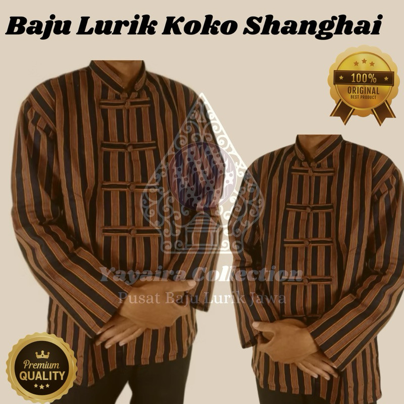Siap KIRIM Baju Lurik Adat Jawa SURJAN Lurik Jawa Atasan Pria Baju Lurik Pria Jumbo XXXL