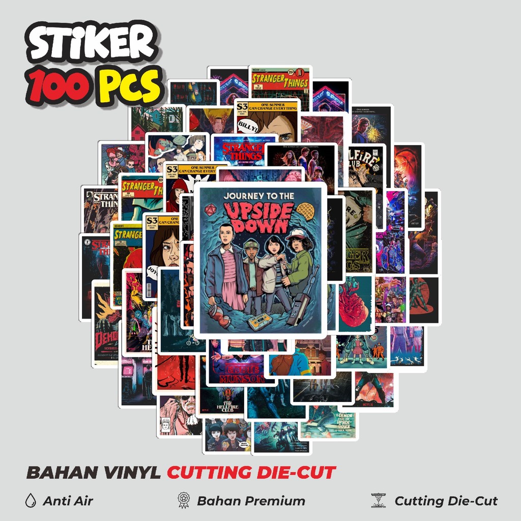 

Terbaru! 50 pcs Stiker ★ Stranger Things v4 Dekorasi Lucu Kreatif untuk Notebook, Skateboard, HP