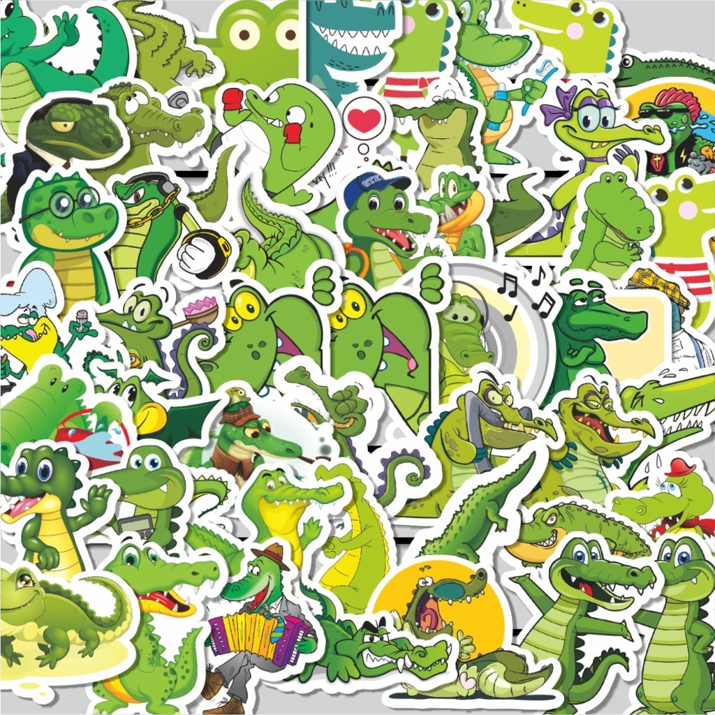 

Stiker Cutting Pack Stiker Hewan Crocodile/Buaya Isi 100Pcs Series Aesthetic Lucu Keren Untuk Koper Bahan Vynil