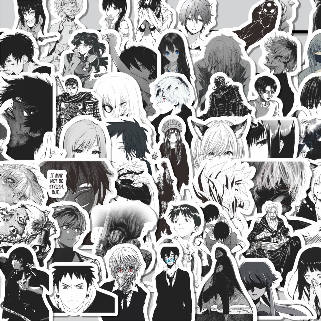 

Stiker Cutting Pack Sticker Hitam Dan Putih Anime Sticker Isi 100Pcs Series Aesthetic Lucu Keren Untuk Koper Bahan Vynil