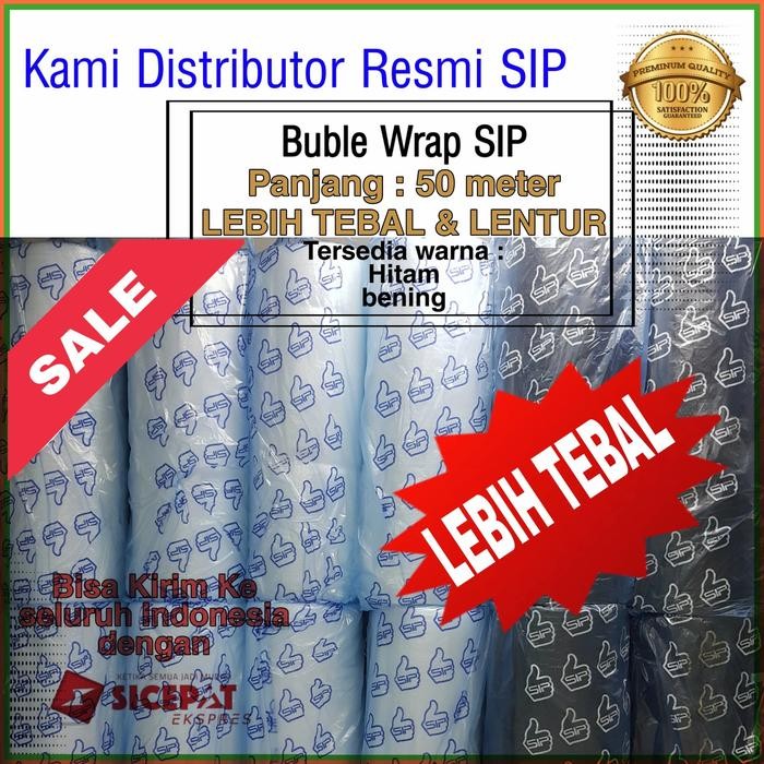 

Buble Wrap / Bubble Wrap SIP 125 cm x 50 m HITAM / BENING 3Kg - Putih [terlaris]