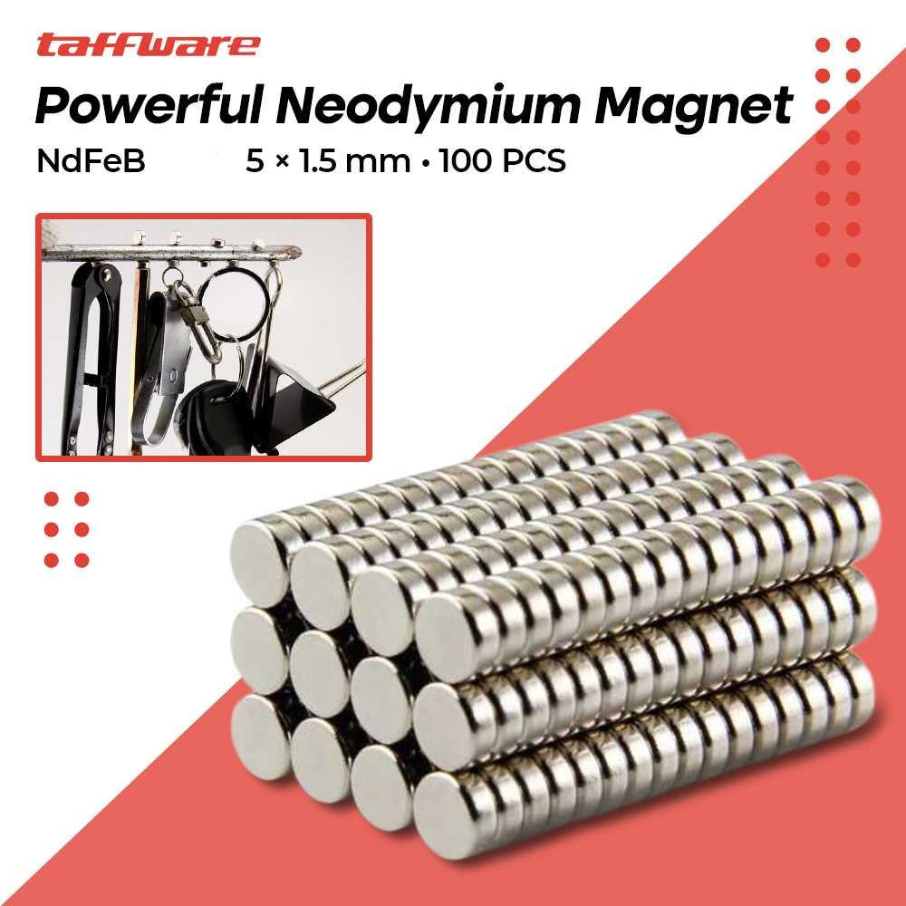 

ATK Alat Tulis Kantor Taffware Magnet Bulat Powerful Neodymium NdFeB N35 5x1.5mm 100 PCS